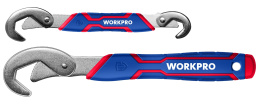 Набор гаечных ключей WorkPro WP202516 2шт, подходит для 12-гранных, шестигранных звезд, квадрата, шестигранника и 12-гранных винтов, удобная двухкомпонентная рукоятка, 6-32 мм