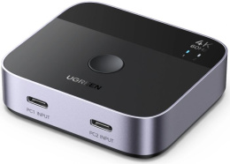 Переключатель UGREEN AW502 55451 USB-C Switch 2 In 1 Out 4K@60Hz. Цвет: черный (55451_)