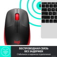 Мышь беспроводная LOGITECH M190 красный (USB, 1000dpi, 3but) (910-005908)