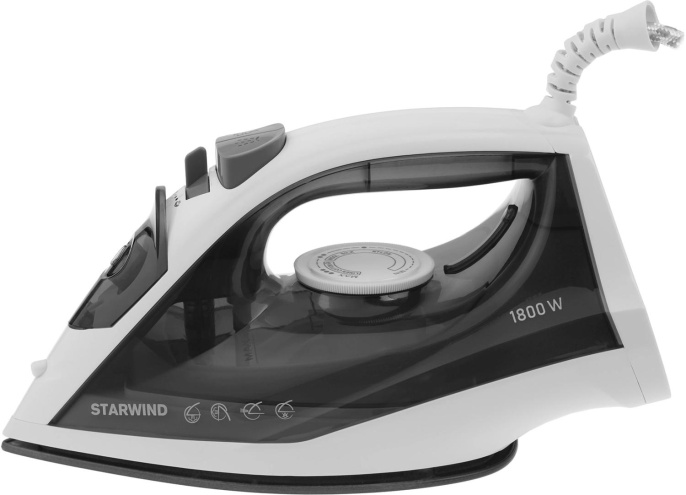 Утюг StarWind SIR1819,  с паровым ударом,  1800Вт,  серый и белый