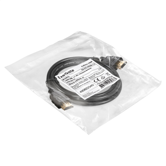 Кабель HDMI ExeGate EX-CC-HDMI-1.5 (19M/19M, 1,5м, v1.4b, позолоченные контакты) EX294683RUS