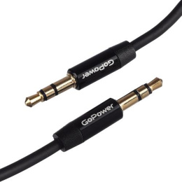 Кабель AUX GoPower Jack 3.5mm m -Jack 3.5mm m 1.5м TPE черный в пакете 1/400