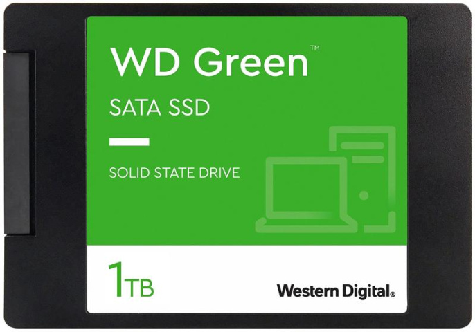 SSD накопитель WD Green WDS100T3G0A 1ТБ, 2.5", SATA III, SATA