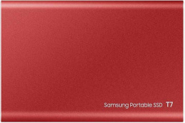 2ТБ Внешний диск SSD Samsung T7 MU-PC2T0R/WW, USB-C, запись - 1000МБ/с, чтение - 1050МБ/с, красный