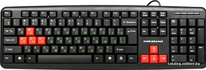 Клавиатура KN-02U BLACK-RED Nakatomi USB