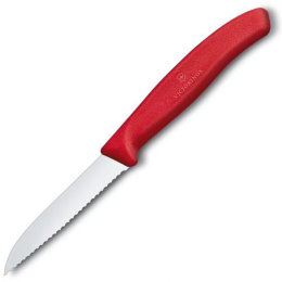 Нож кухонный Victorinox Swiss Classic 6.7431 стальной для овощей лезв.80мм серрейт. заточка красный