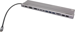 Док-станция USB-C VCOM CU4703 USB-C - HDMI F +DSub 15F +DP F +SD/microSD CR+3xUSB3.0+2xUSB2.0+2xUSB-C+RJ45+audio