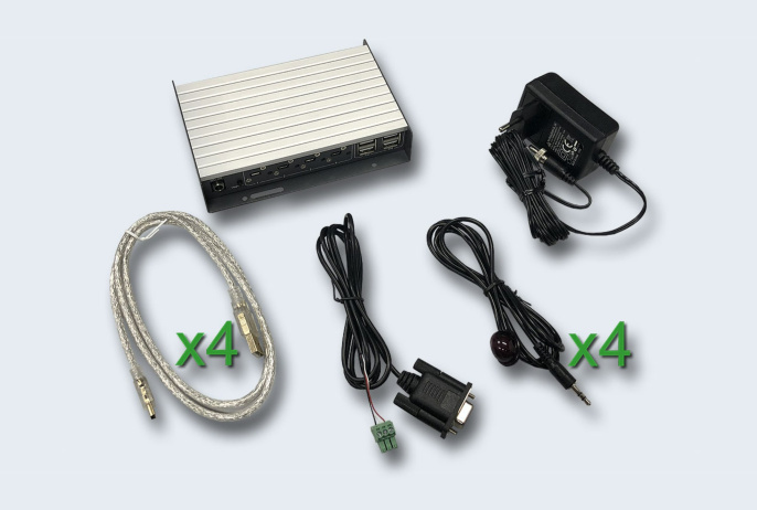 TNTV/TNT MMS-405U Переключатель, электрон., KM+USB 2.0, 1 user USB 4 CPU USB, со шнурами USB 4х1.2м., ~, настольный/настенный, , без OSD, каскад. до 4-х устройств, функция "Free Flow", питание USB устройств - 4х500mA