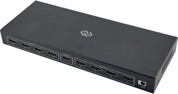 Сплиттер аудио-видео Digma DHSP-v2x8,  HDMI (f) -  8xHDMI (f),  ver 2.0,  черный
