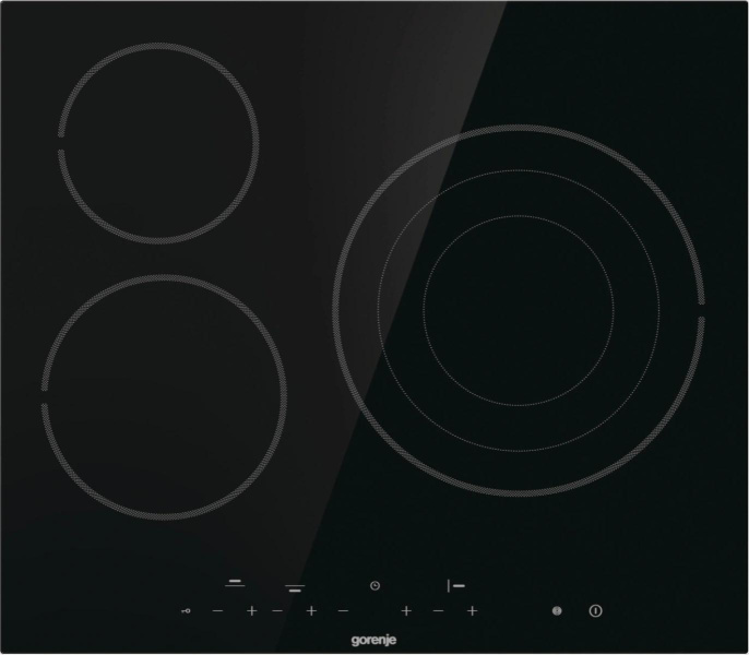 Электрическая варочная поверхность Gorenje ECT632BSCE, конфорок: 3 шт., стеклокерамика, независимая, черный