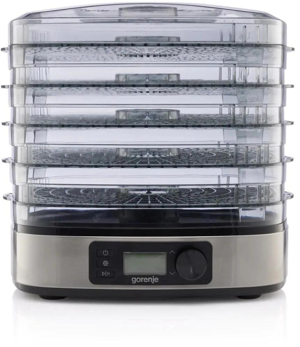 Сушка для фруктов и овощей Gorenje FDK500DE 5под. 380Вт серый