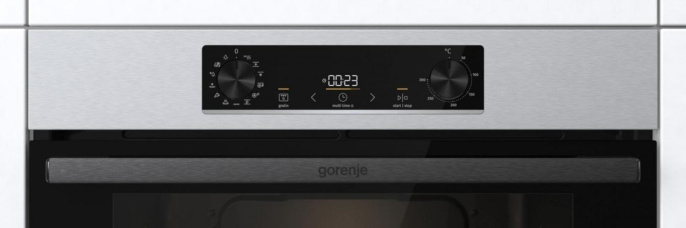 Духовой шкаф электрический Gorenje BOSB6737E06X,  77л,  дверца с 2 стеклами,  нержавеющая сталь/черный