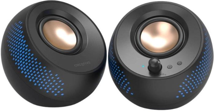 Колонки Bluetooth Creative Pebble X, 2.0, черный [51mf1715aa000]