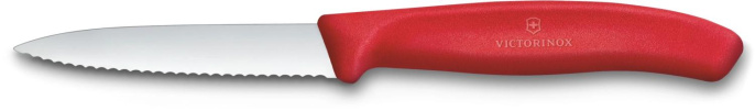 Нож кухонный Victorinox Swiss Classic 6.7631.С1 стальной универсальный для овощей лезв.80мм серрейт. заточка красный