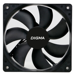 Вентилятор Digma DFAN-120-7 120мм, 3-pin, от БП:4-pin (Molex), 1200об/мин, 23 дБ, черный, Ret
