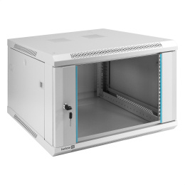 Шкаф телекоммуникационный 19" настенный 6U ExeGate EC-WM-6U.600.G.GREY 19”, 6U, 600x600x370mm ШхГхВ , передняя дверь закаленное стекло, съемные боковые панели, пыле- и влагозащита IP23, светло-серый RAL 7035 EX298600RUS