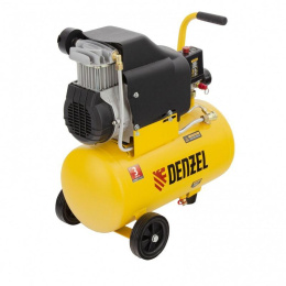 Компрессор поршневой Denzel DLC1300/24 безмасляный 206л/мин 24л 1300Вт желтый/черный