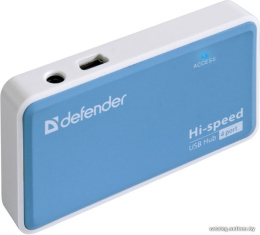 Универсальный USB разветвитель Defender Quadro Power USB2.0, 4 порта, блок питания 2A 83503
