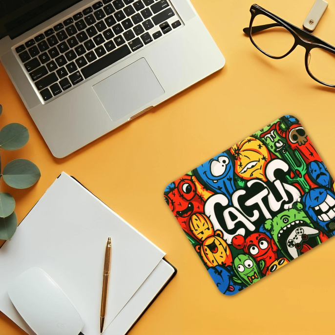 Коврик для мыши Cactus Colorful Cacti ткань, 300х250х3мм [cs-mpc-d03m]