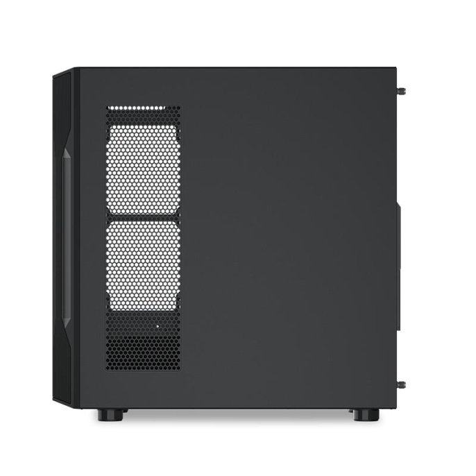 Корпус SAMA S40 Black (S40-BKAPA4X1-GL) (материал: сталь SPCC, окно: закалённое стекло, 1xUSB-C, 2xUSB3.0, Audio, без БП, 3x3.5” и 3x2.5”/3.5″, 7 слотов расширения, ATX, длина видеокарты: 415 мм, высота кулера: 164 мм, воздушное охлаждение: сверху 3х120мм