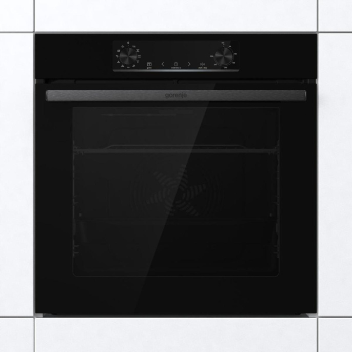 Духовой шкаф электрический Gorenje BO6735E05B, 77л, дверца с 2 стеклами, черный