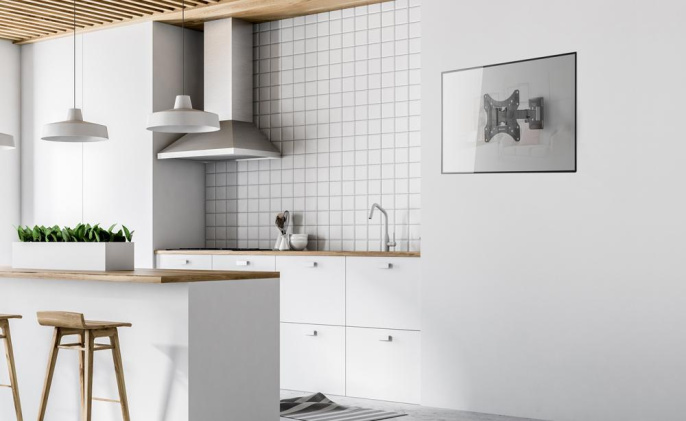 Кронштейн ONKRON/ 17-43" макс. 200*200, 1 колено, наклон -2º+12º, поворот 80º макс от стены 35-205мм, черный