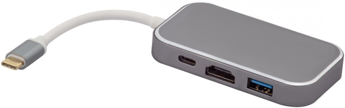 Greenconnect Адаптер-переходник Type C на HDMI+ USB3.0-разветвитель на 3 пота GCR-CHC3USB