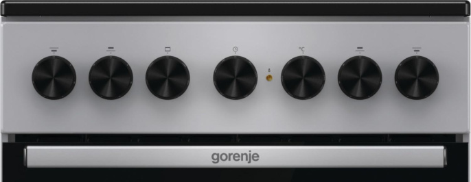 Электрическая плита Gorenje GEC5B20SG, стеклокерамика, инфракрасная, без крышки, серебристый