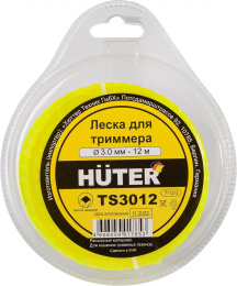 Леска для садовых триммеров Huter TS3012 d 3мм L 12м для Huter GGT-1900S T 71/2/3