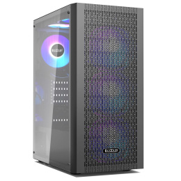 Корпус PCCooler MA100 MESH BK, Midi-Tower, TG, Mesh, 3x120mm ARGB, 1xUSB-A 3.0 + 2xUSB-A 2.0, ATX, mATX, mITX Black