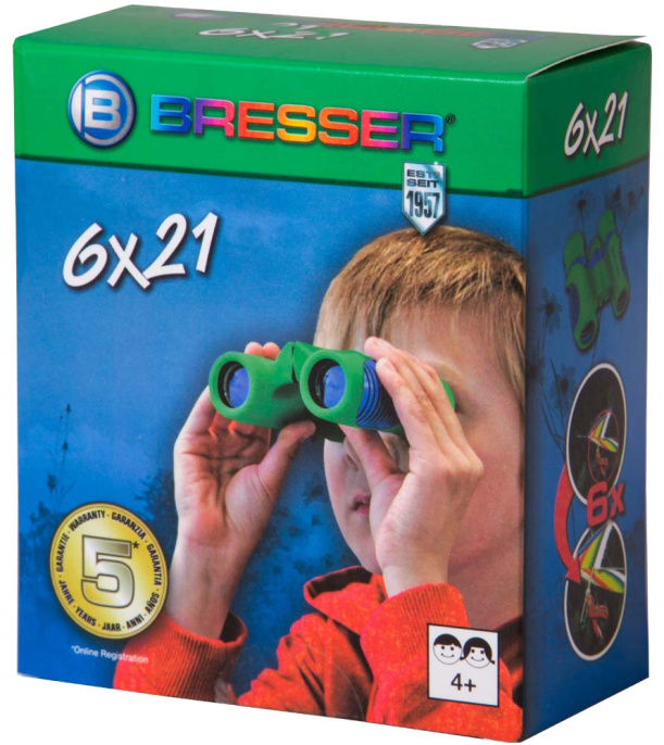 Бинокль детский Bresser Junior 6x21, зеленый