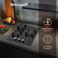 Газовая варочная панель WEISSGAUFF HG 430 BGH, независимая, черный