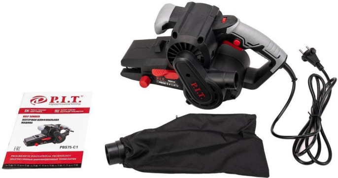 Ленточная шлифмашина P.I.T. PBS75-C1 900 Вт, лента 75х533 мм, 200-380 об/мин