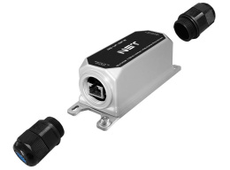 Уличное устройство грозозащиты/ Уличное устройство грозозащиты линий Ethernet и Ethernet + PoE на 1 канал УЗИП . Класс II. Защищает Ethernet и PoE оборудование от наведенного напряжения высоких энергий. Скорость передачи данных: 10/100/1000/2500 Мбит/c. (