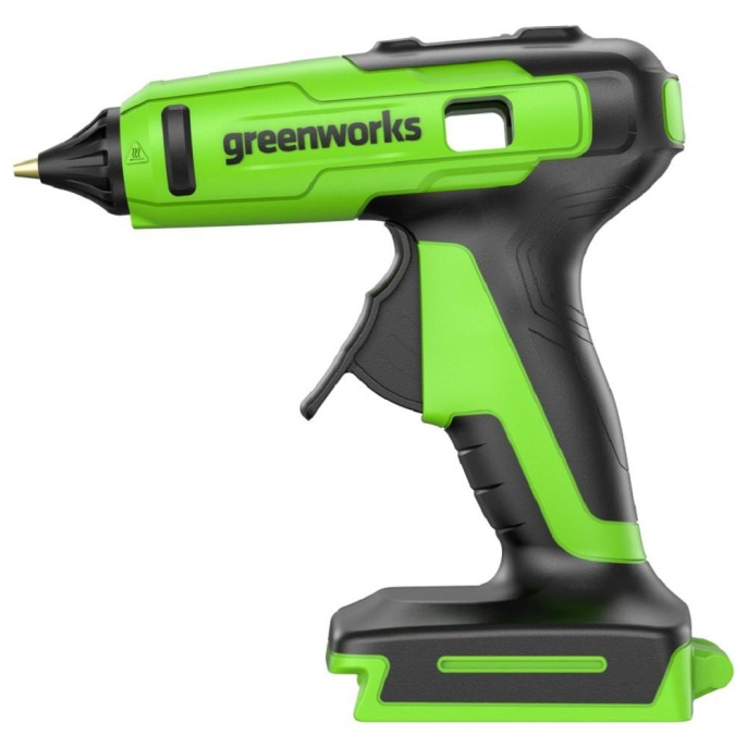 Greenworks G24GLG Пистолет клеевой, 24V, 150°С, 90 сек, 11 мм, без АКБ и ЗУ [3502207]