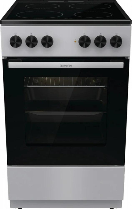 Плита Электрическая Gorenje GEC5A12SG серый/черный стеклокерамика без крышки