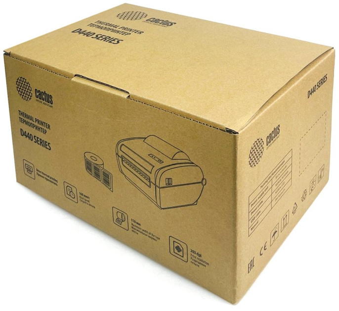 Принтер этикеток Cactus CS-TP-D440U,  черный