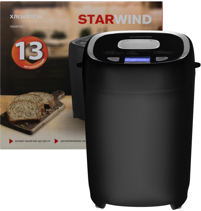 Хлебопечь StarWind SBMP0921,  черный