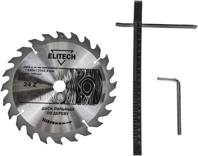 Циркулярная пила Elitech ПД 190, 190мм, настольная [e2206.011.00]