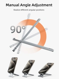 Складной алюминиевый держатель CABLETIME CS31G (CT-PH03-AG) для телефона