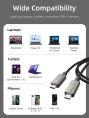 Кабель USB4 CABLETIME CU44L (CT-USB4-ZG2) 2 м, коаксиальный, черный TPE + нейлоновый 40G/240W, АУДИО-ВИДЕО 8K/60HZz