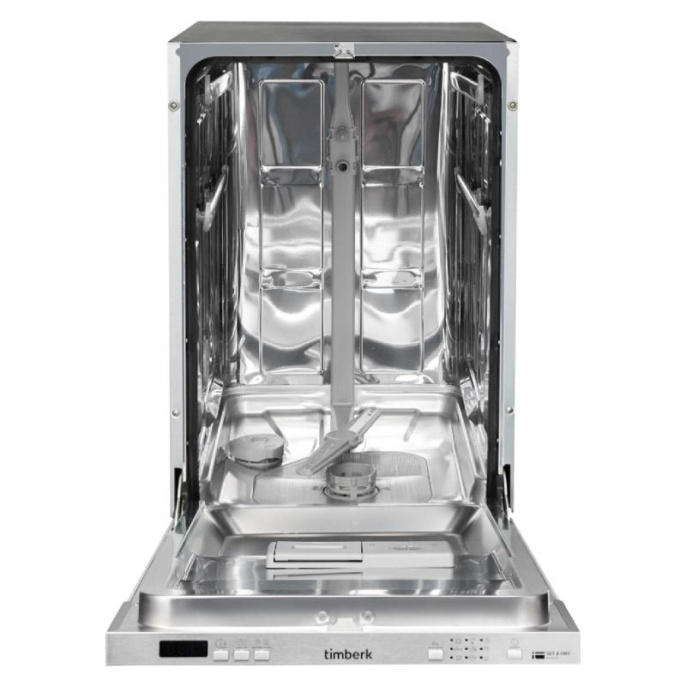 Посудомоечная машина Timberk Set&Dry T-DW45BI103, узкая, напольная, 59.4см, загрузка 11 комплектов, серебристая