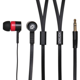 Наушники Oklick HP-S-220, 3.5 мм, внутриканальные, черный/красный [d2-1b/r]