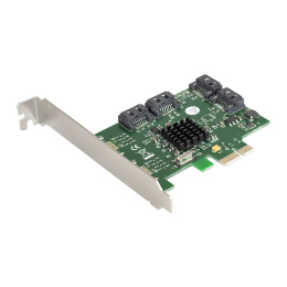 Контроллер ExeGate EXE-503 (PCI-E x1 v2.0, SATA3 6Gb/s, 4 int., Marvell Chipset 88SE9215) EX283710RUS