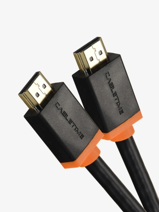 Кабель CABLETIME CH23H (CT-AV540-HE2GN-B1) 1 м, HDMI2.0 AM/AM, 4k/60 Гц, позолоченный, черная ПВХ-оболочка