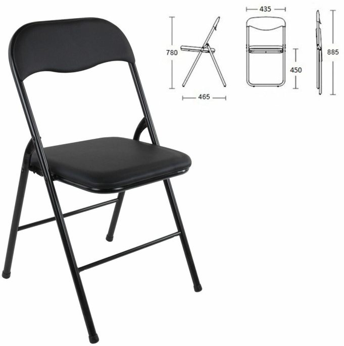 Стул Brabix Golf CF-007 комплект 4шт искусственная кожа черный металл черный на ножках 533032
