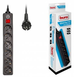 Сетевой фильтр Buro 600SH-3-B, 3м, черный