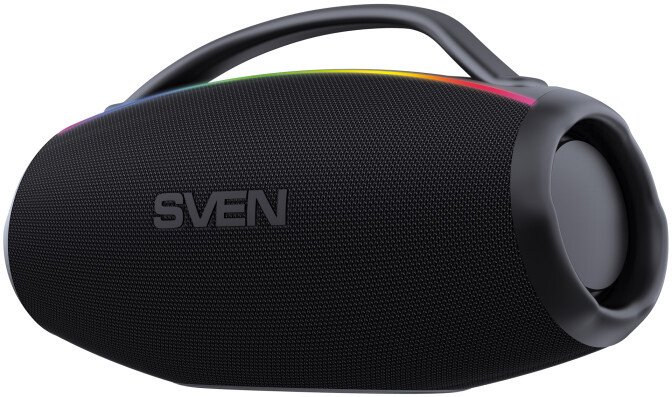 Портативная акустика Sven PS-399 SV-023218 100Вт, стерео, интерфейс подключения: беспроводной Bluetooth /проводной 3.5мм мини-джек , частотный диапазон: 45 – 20 000Гц, время работы: 16ч, быстрая зарядка, источник