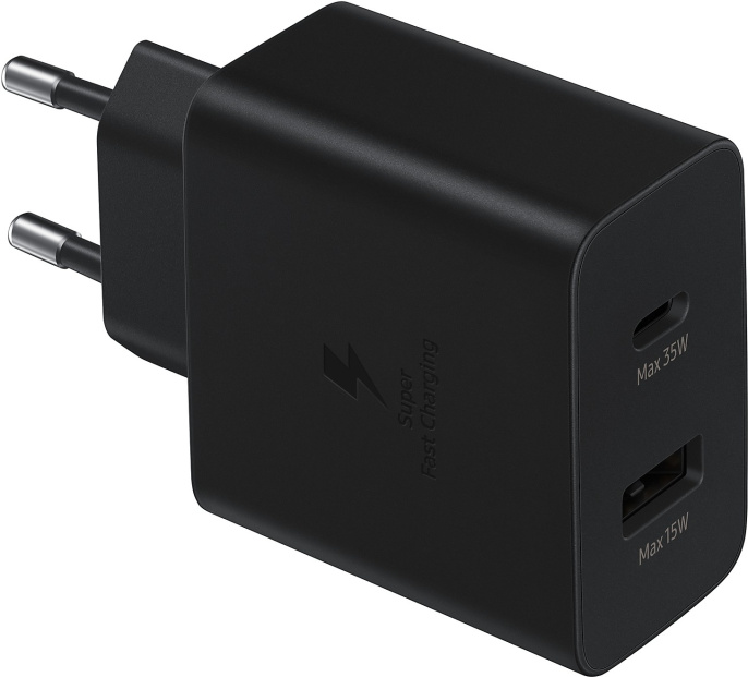 Сетевое зарядное устройство Samsung EP-TA220 Черный (EP-TA220NBEGEU) (cупербыстрая зарядка, 25 Вт, 2 порта: USB-C, USB-A, 100-240 V, 3 A)