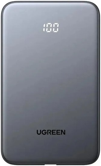 Внешний аккумулятор UGREEN PB526 75161B 20W Power Bank 10000mAh USB-C&USB-A with Built-in Cable USB-C. Цвет: серый космос (75161B_)